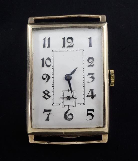 A gentlemans 1930s 9ct gold Rolex manual wind wrist watch,